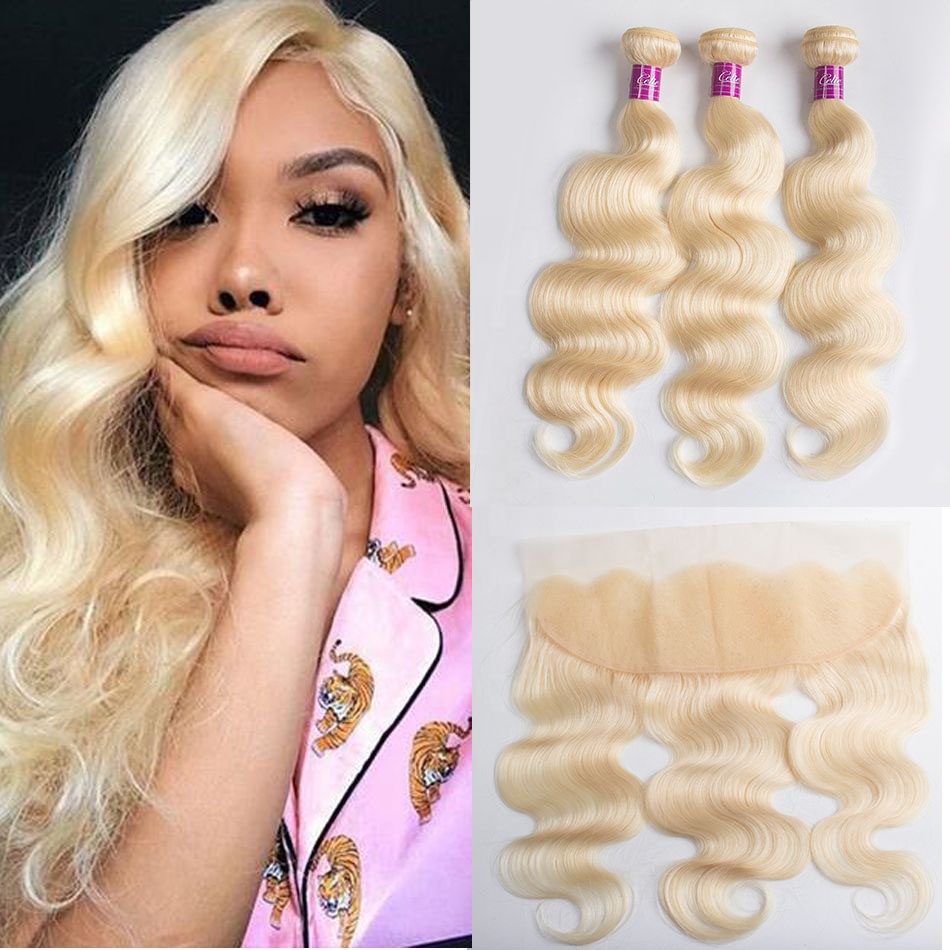 613 Blonde Hair Extensions Brazilian Hair Weave Bundles Virgin Human Hair Unprocessed Bundles