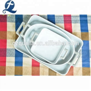 Set da forno rettangolare in ceramica bianco