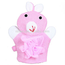 Baby Rabbit Loofa Sponge Terry Bath Mitt