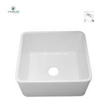 Custom Rectangular White Basin Farmhouse Apron Front Kitchen Sink