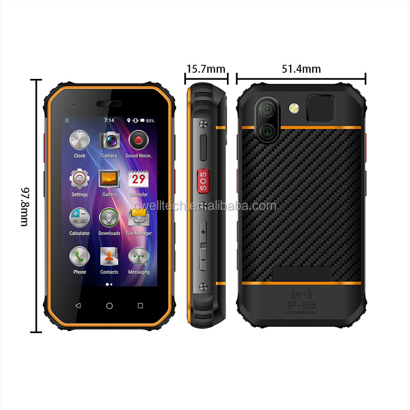 UNIWA M31 IP68 Waterproof 4G LTE Small Rugged Phone with NFC POC Zello Mini Android Smartphone