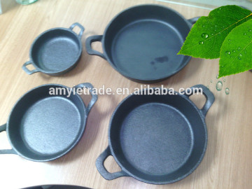 mini cast iron fry pan set, cast iron fish pan, mini cast iron round griddle pan, cast iron preasoned kitchenware