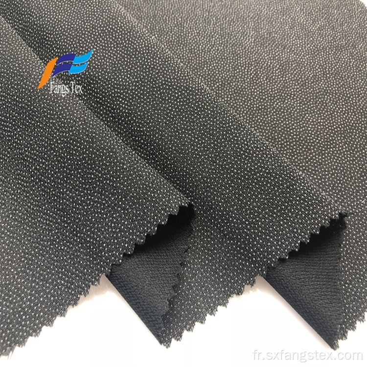 Tissu Abaya noir adhésif de doublures en polyester à pois jacquard