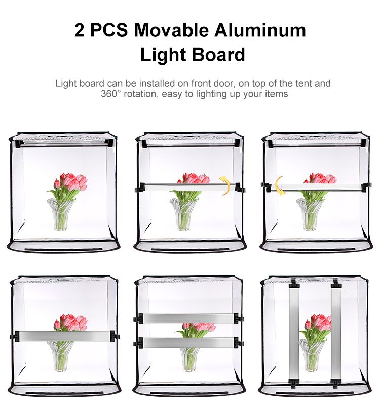 Photo Light Box 24x24 Inches 126 LED beads Photo Studio Shooting Tent Tabletop Photography Lighting Kit with 5 Background Paper