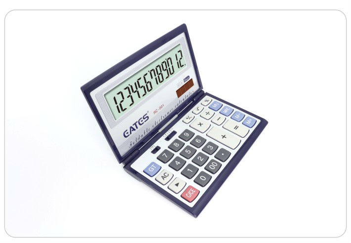 office desktop 12 digit promotion calculator with aluminum alloy cover RC-001