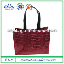 Leather look non woven shopping bag