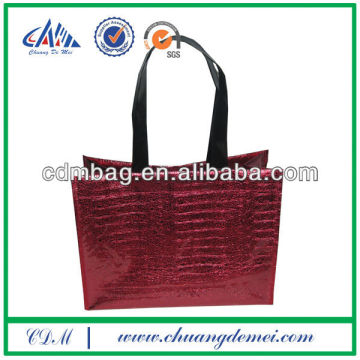 Leather look non woven shopping bag