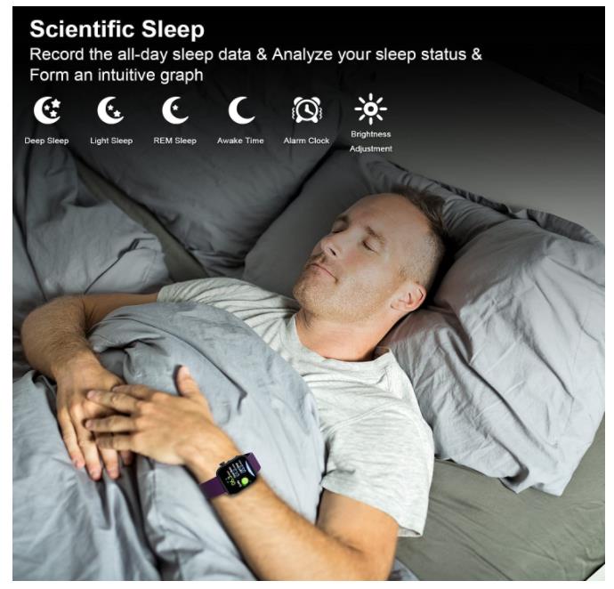 Smart Watch Heart Rate Activity Tracker Meter HRV Blood Pressure Monitor Waterproof Fitness Tracker Watch with Sleep Monitor