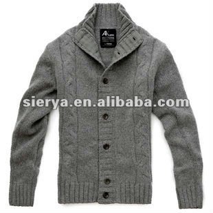 men's high quality lambswool cardigan winter sweater