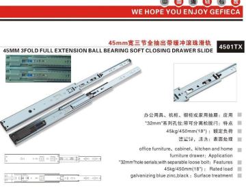 telescopic soft closing drawer slide