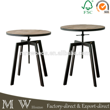 metal vintage industrial bar table, recycled elm wood bar table, vintage elm bar table