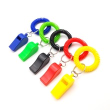 Children's Spring Coil Whistle Plastic Keychain Bracelet