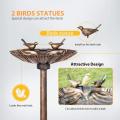 28 inç yükseklik çift kuşlar bahçe kuş banyosu
