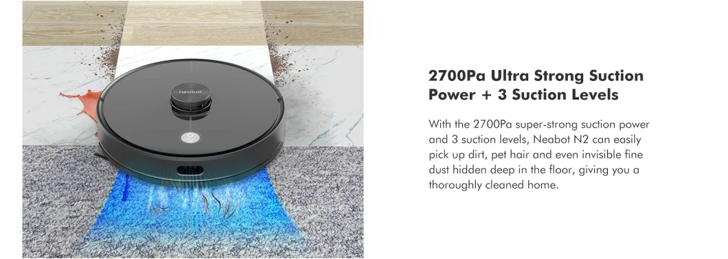 Laser Lidar Self Empty Dust Bin Robot Vacuum Powerful Neabot Dry Wet Robot Vacuum Cleaner with Mop Sweeping and Water Tank