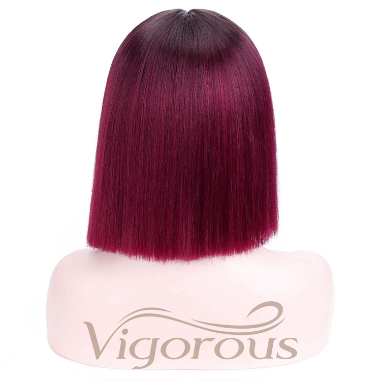 High Quality For Women High Temperature Women Bob Cosplay Colorful Red Ombre Hair Heat Resistant Straight Synthetic Wigs