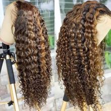 Dropshipping 32 Inch Malaysian Deep Wave Humain Hair 4X4 Lace Front Lacefront Wigs In Dubai