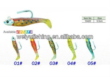 fishing lure lead jig head soft lure PVC material with hook for bass fishing fresh water