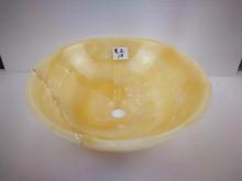 Yellow round onyx bowls
