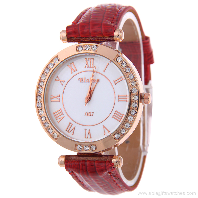 Roman Dail Leather Watch For Ladies