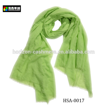 Ladies Cashmere Spring Summer Scarf, Green Simple Cashmere Scarf