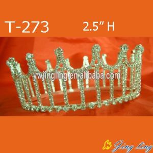 Wholesale Small Cheap Rhinestone Round King Crowns