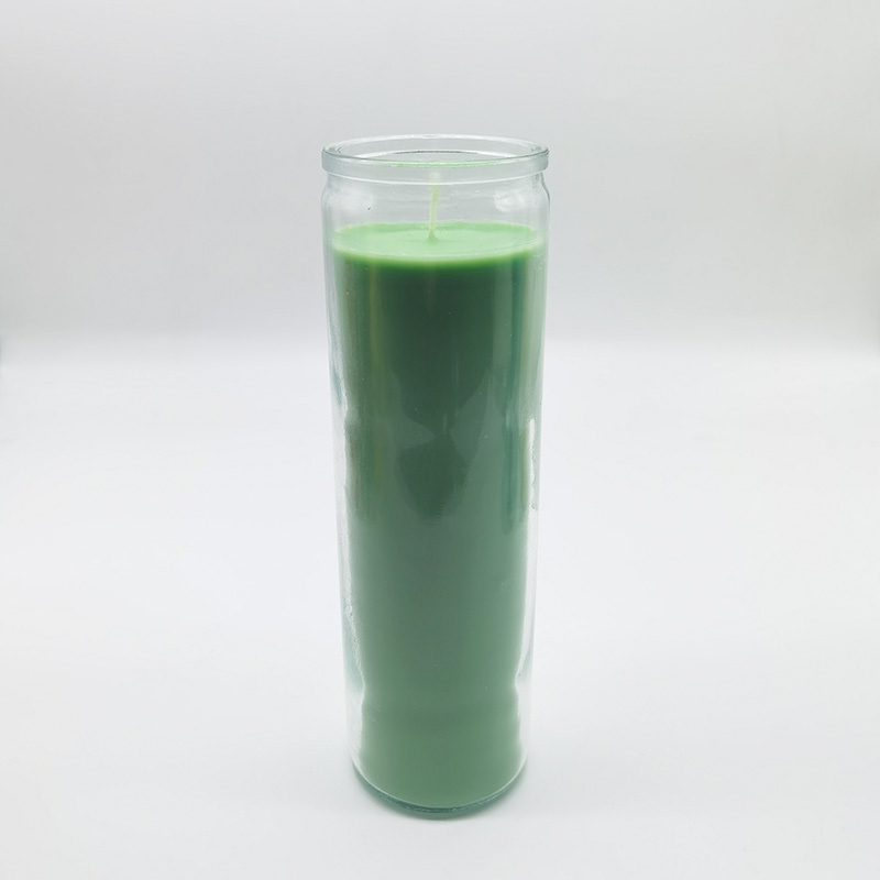 Доўга палаючы жоўты каляровы шкляны бар. Мемарыяльная свечка