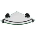 Corner shelf single hanging with glass black finishing