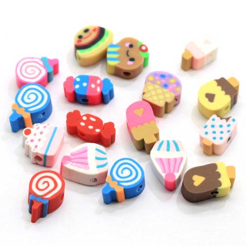 Nette Dessertperlen Candy Lollipop Popsicle Mix Polymer Clay Perlen für DIY Schmuckherstellung