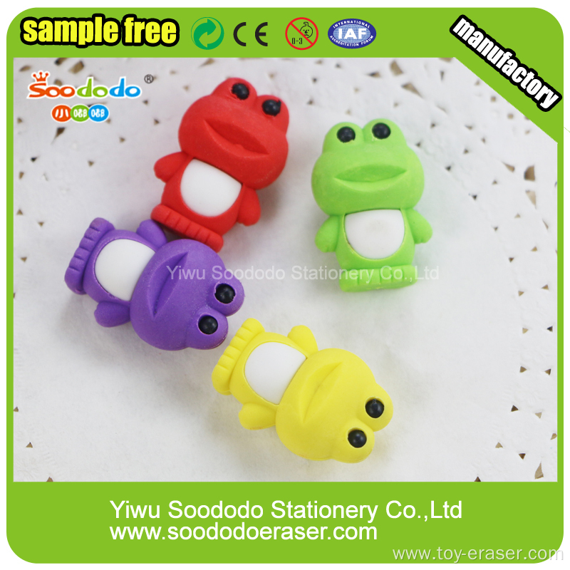 mini frog 3D erasers hot sell eraser