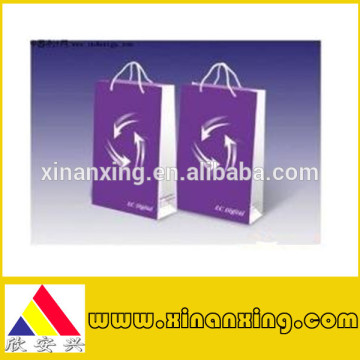 Coated paper bag purple printing