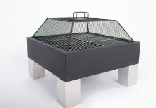 Fire pit and Barbecue Grill Combined BBQ Outdoor Party