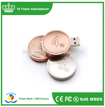 Promotional Coin usb,coin shaped usb flash drive 8GB