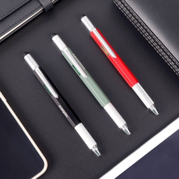 Factory Direct Multifunctional Ruler Stylus Tool Pen Screwdriver Level Metal Pen
