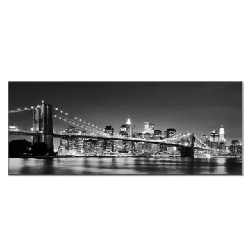 Night View Brooklyn Bridge LED Canvas Art for Home Decor