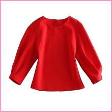 frash jacinth color blended fabric blouse with bubble sleeve