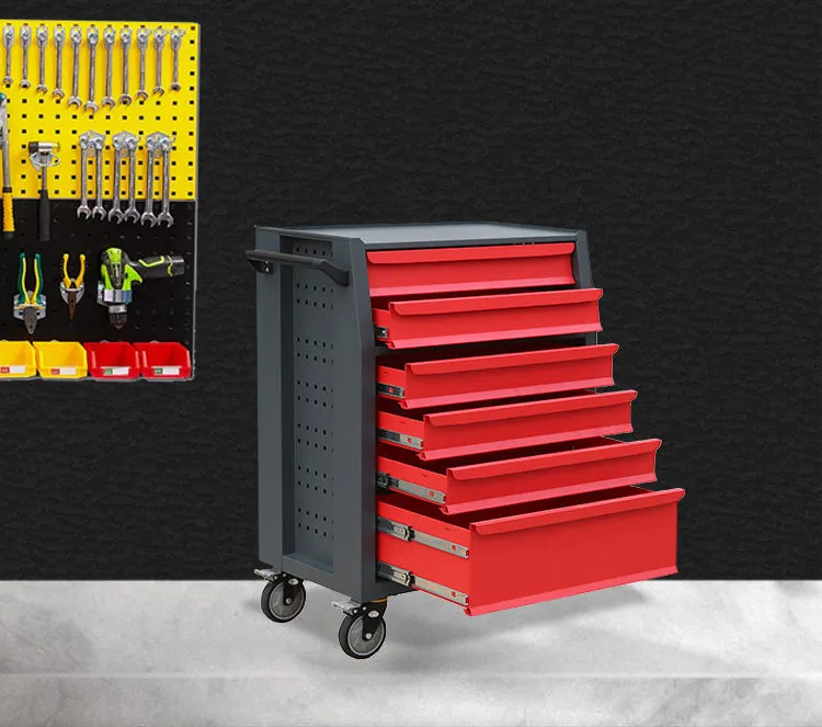 Instrument Storage Cabinets with Drawers Metal Cheap Black Tool Trolley Tool Box Cart