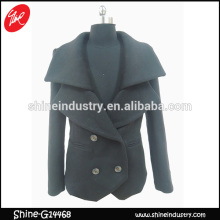Hot Nepal lapel collar black women's coat