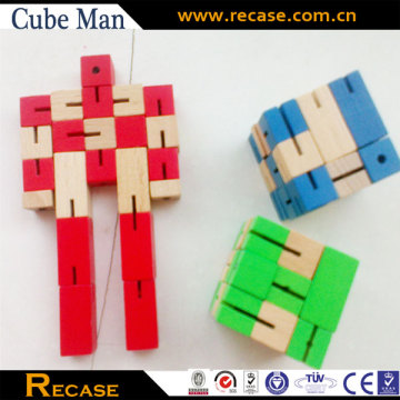 Wooden Toy Cube Puzzle Robot Toy for Kids