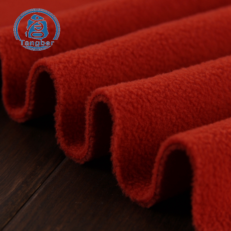 Double brush double fleece 100% polyester polar fleece fabric