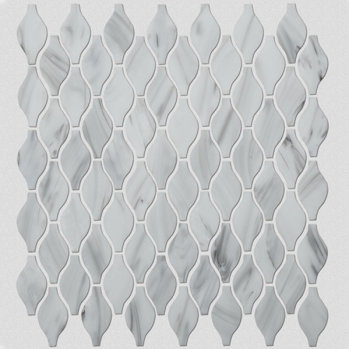 Verre Marbre Alike Mosaic White Decor Carreaux