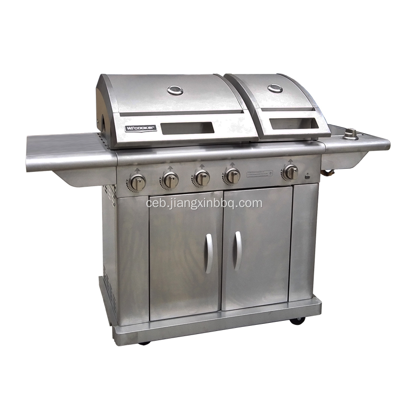 Gibahin nga Taklob nga Stainless Steel Gas Grill