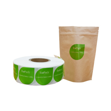 Etiqueta adhesiva biodegradable compostable diseño personalizado