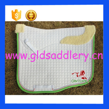 Synthetic sheepskin saddle pad for horse