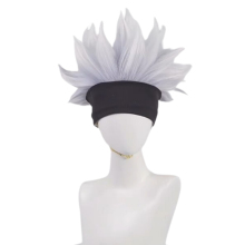 Anxin Short Purple Cosplay Anime Heat Resistant Hair Wigs for Jujutsu Kaisen Satoru Gojo