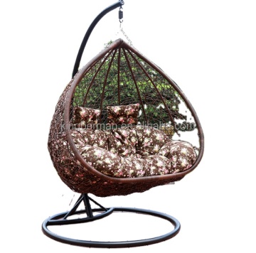 Modern Patio Outdoor Swing Egg Chair & Double Swing Chairs - PE Rattan Garden Swing Sets