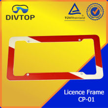 Plastic Red And White Licence Plate Frame For Divers