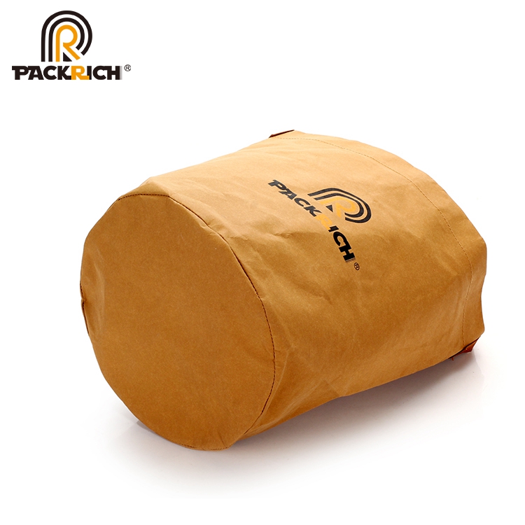 New Arrival Customized Logo Kraft Bucket Bag/Round Durable Washable Kraft Paper Single Shoulder Bag for flower