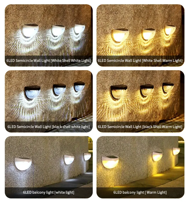 Solar-Powered Waterproof LED Wall Light for Nighttime Illumination