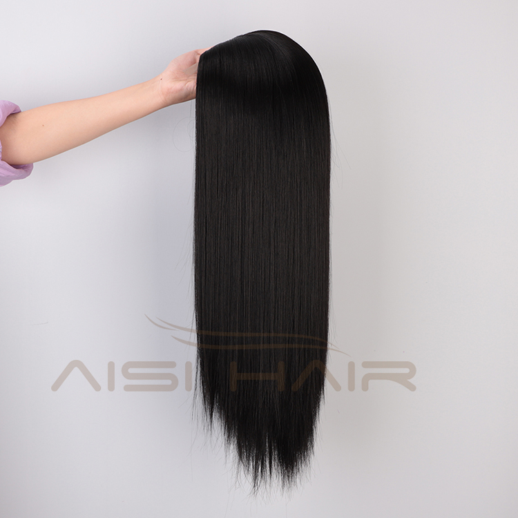 Aisi Hair Top Quality Vendor Cheap Wholesale Glueless Black Lace Frontal Synthetic Hair For Black Women Lace Front Wig