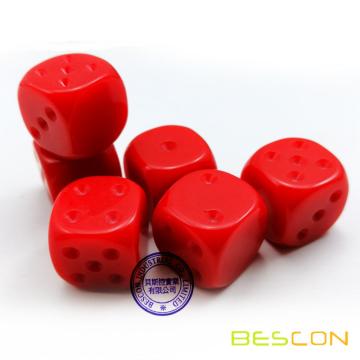 Blank Unpainted 16MM D6 Game Dice with Blank 6th Side, 4 Assorted Color Set of 24pcs, Raw Blank Cube